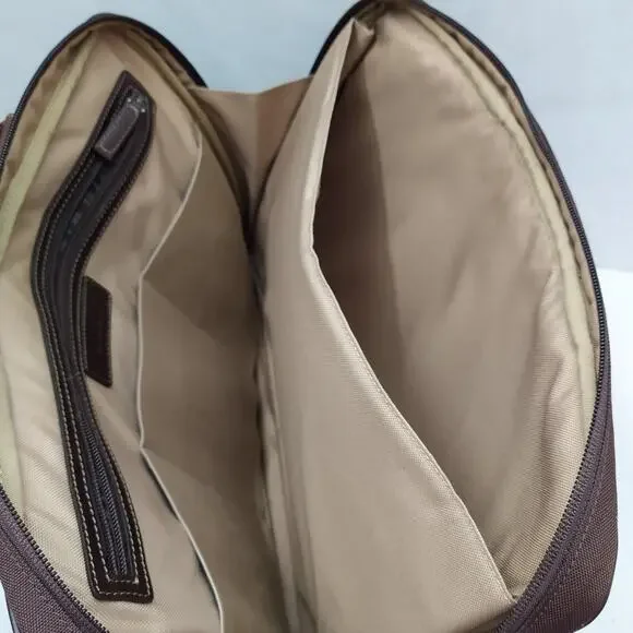 BOCONI Brown Pebbled Leather Business Brief Messenger Laptop Crossbody Bag